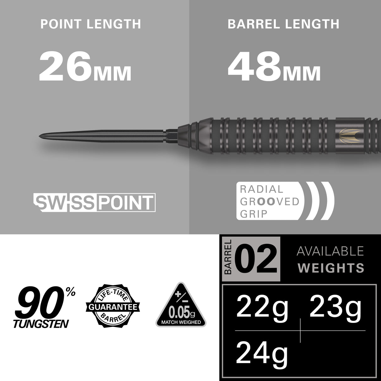 Target Bolide Void Darts - Stahlspitze - 90% Tungsten - 02