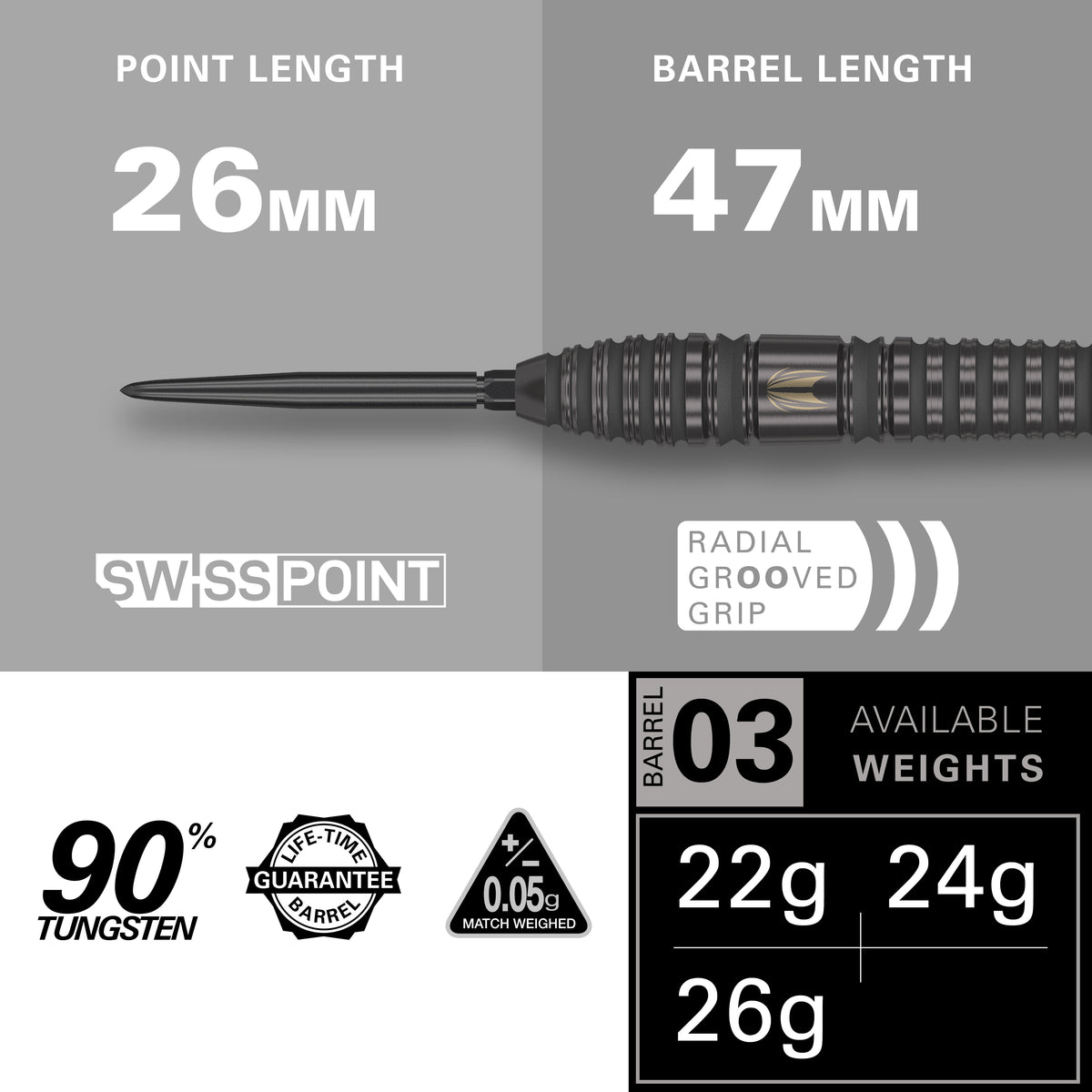 Target Bolide Void Darts - Stahlspitze - 90% Tungsten - 03