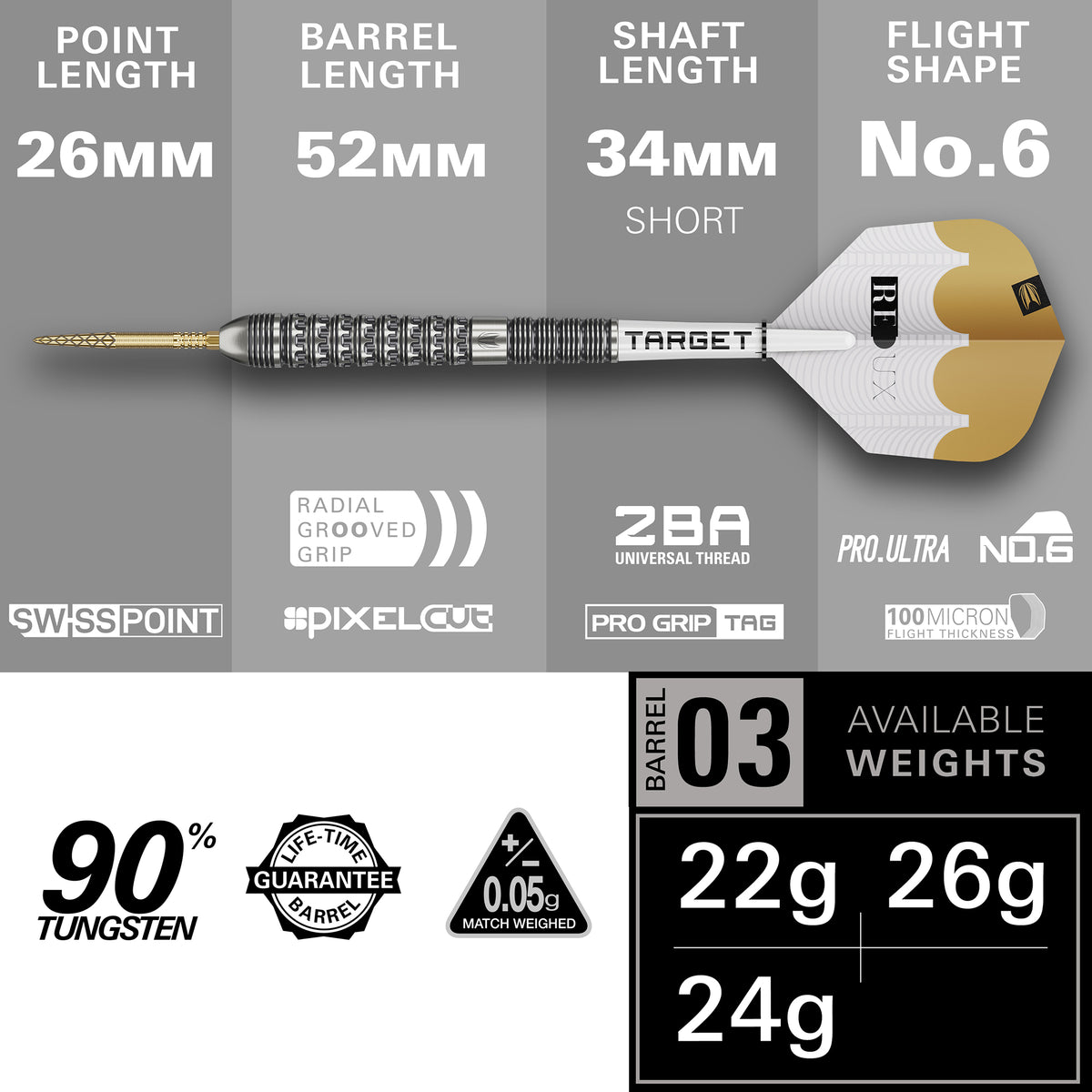 Target Redux Darts - Stahlspitze - 90% Tungsten - 03