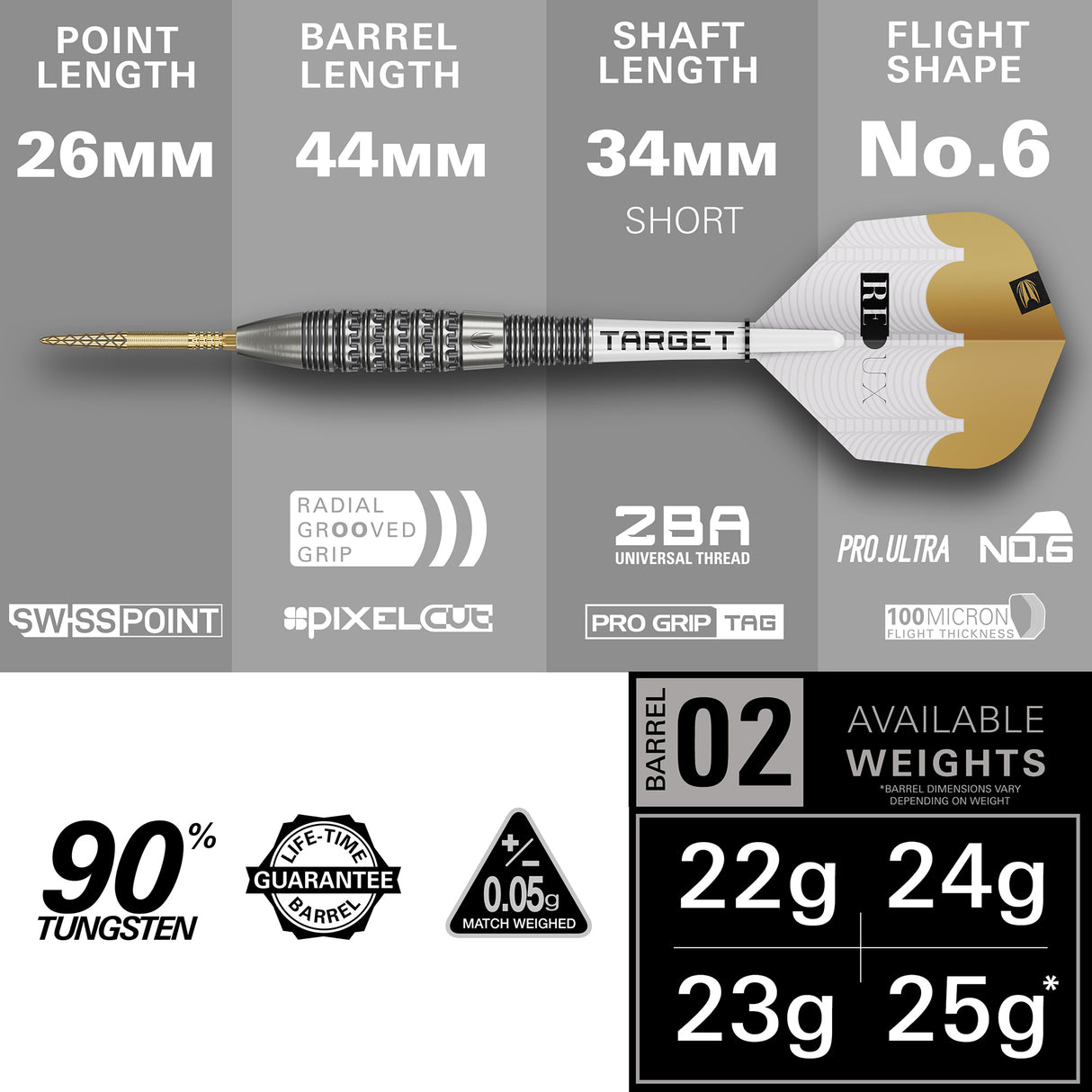Target Redux Darts - Stahlspitze - 90% Tungsten - 02