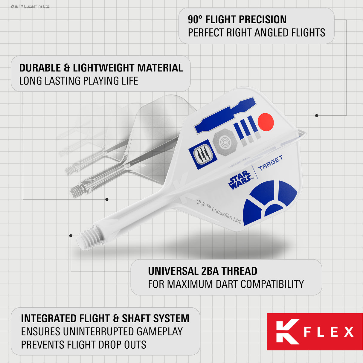 Target K-Flex Dart Flights - R2D2