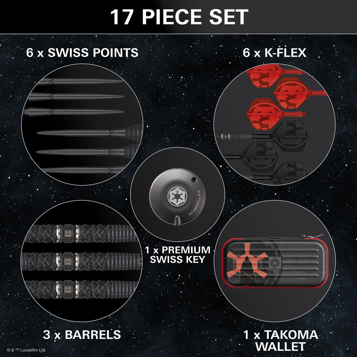 Target Star Wars Darts - Stahlspitze - 95% Tungsten - Darth Vader