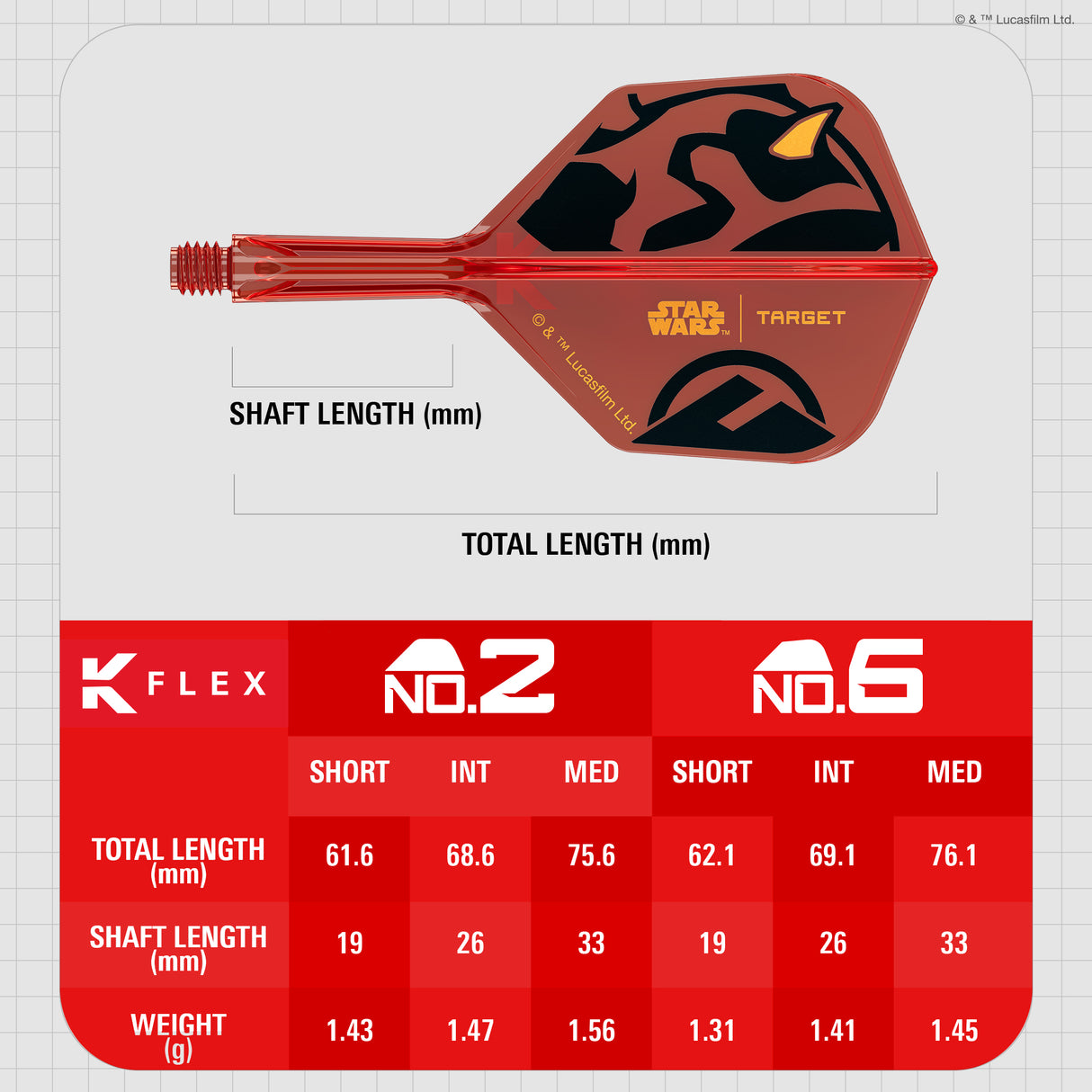 Target K-Flex Dart Flights - Darth Maul