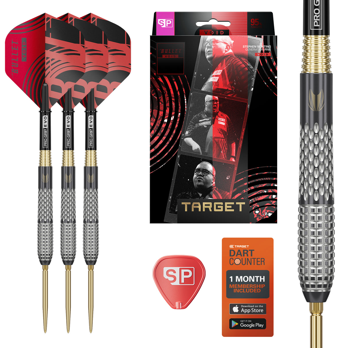 Target Stephen Bunting Darts - Stahlspitze - 95% Tungsten - G5 Void