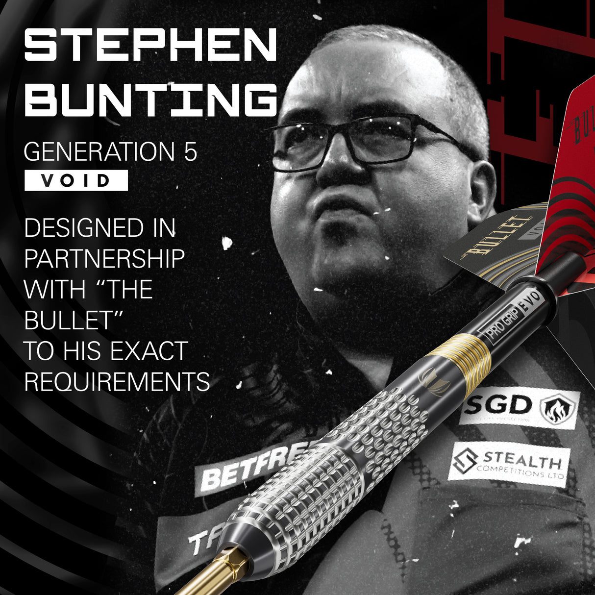 Target Stephen Bunting Darts - Stahlspitze - 95% Tungsten - G5 Void