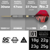 Target Stephen Bunting Darts - Stahlspitze - 95% Tungsten - G5 Void