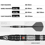Caliburn Players Darts - Stahlspitze - 90% Tungsten - Obsidian: Barry Wong