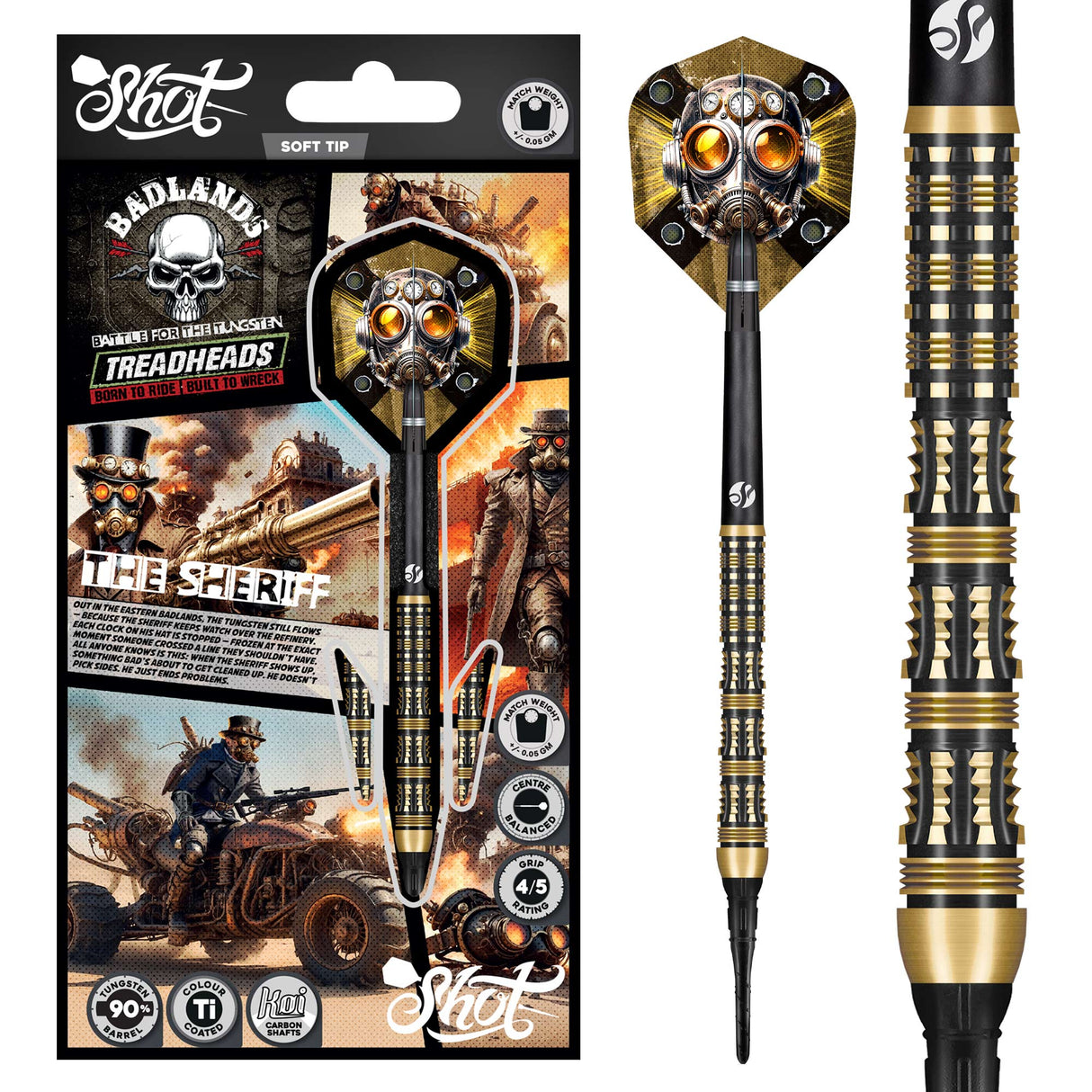 Shot Badlands Darts - Welche Spitze - 90% Tungsten - Der Sheriff