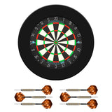 Mission Samurai Infinity Dartboard Set - Dart Board, Surround & 2 sets of Brass Darts - Black