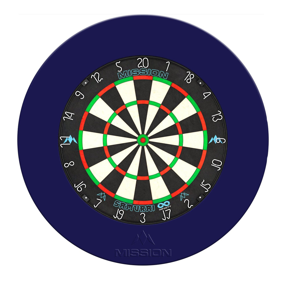 Mission Samurai Infinity Dartboard Set - Dart Board & Surround - Blue