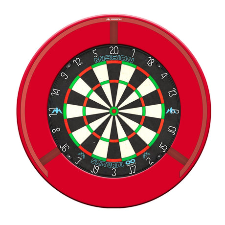 Mission Samurai Infinity Dartboard Set - Dart Board, Surround & Torus 270 Light - Red