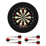 Mission Samurai II Dartboard Set - Dart Board, Surround & 2 sets of Brass Darts - Black