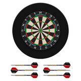 Mission Samurai 3 Dartboard Set - Dartboard, Schwarzer Surround & 2 Sets Messing Darts