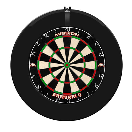Mission Samurai II Dartboard Set - Dart Board, Surround & Torus 100 Light - Black