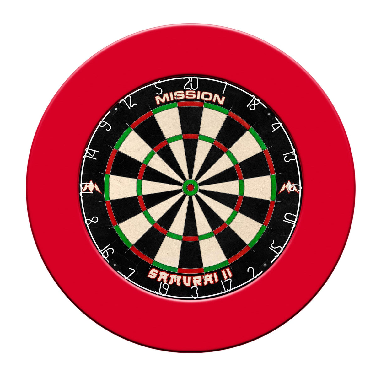 Mission Samurai II Dartboard Set - Dart Board & Surround - Red