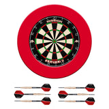 Mission Samurai II Dartboard Set - Dart Board, Surround & 2 sets of Brass Darts - Red