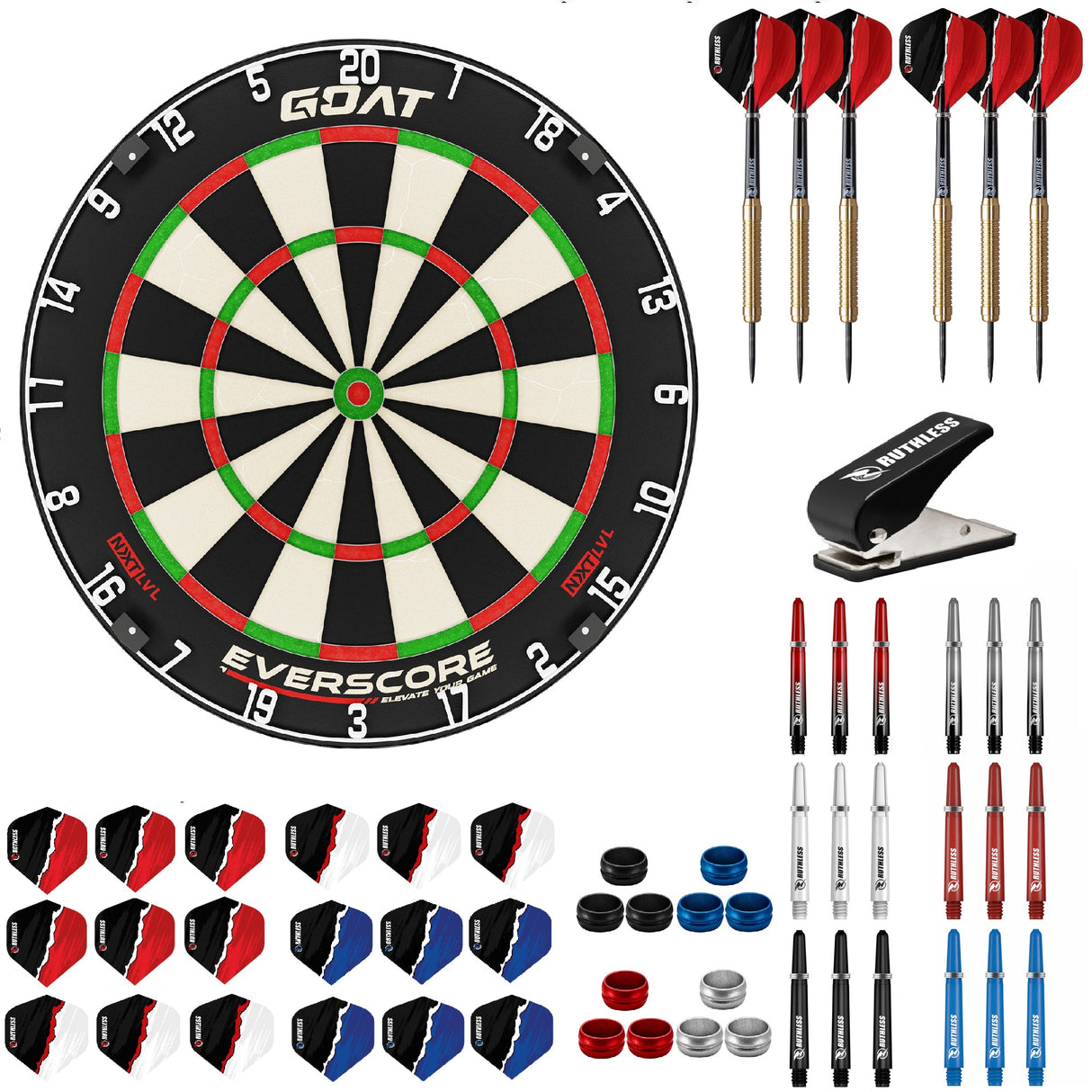 Goat Everscore Dartboard Starter Set - Dartboard, Darts & Zubehör