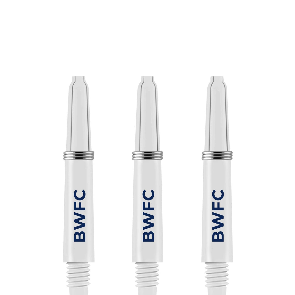 Bolton Wanderers Nylon Shafts - Dart Stems with Springs - BWFC Football - White - Medium Short