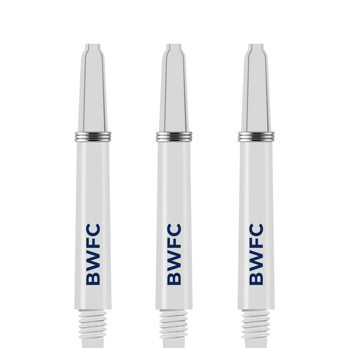 Bolton Wanderers Nylon Shafts - Dart Stems with Springs - BWFC Football - White - Medium Tweenie