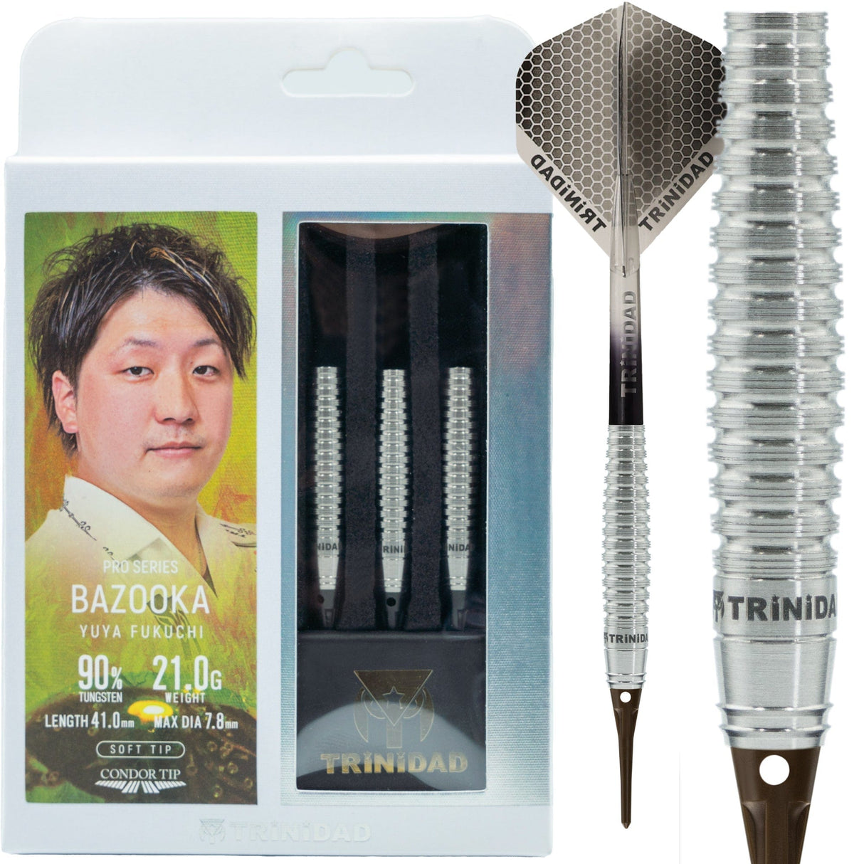 Trinidad Pro Darts - Soft Tip - 90% Tungsten - Bazooka - 21g