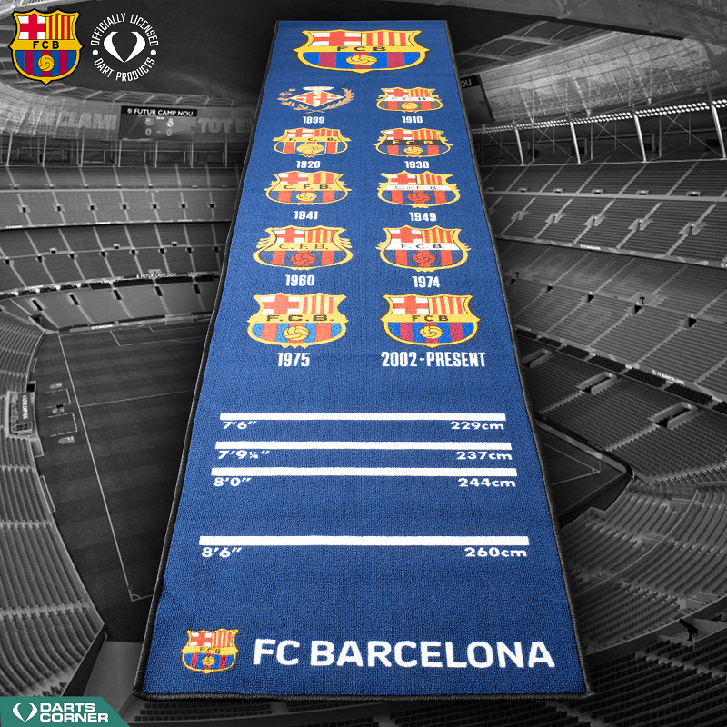 *FC Barcelona - Official Licensed BARÇA - Carpet Dart Mat - 290cm x 60cm - Retro Crests