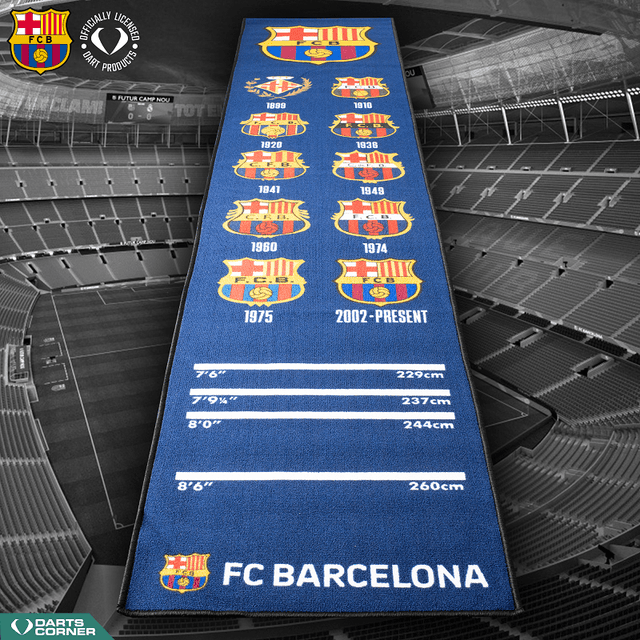 *FC Barcelona - Official Licensed BARÇA - Carpet Dart Mat - 290cm x 60cm - Retro Crests