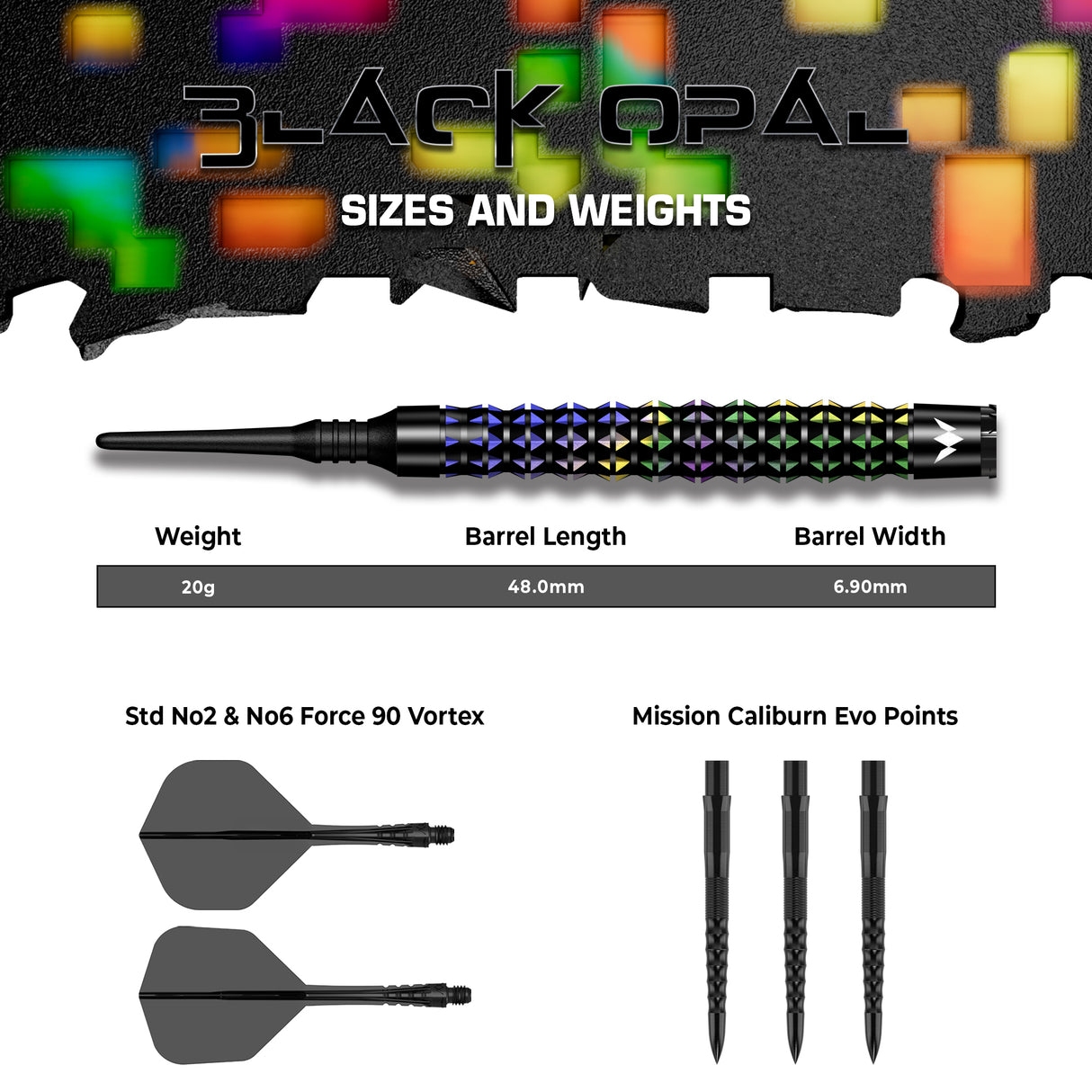 Mission Black Opal Darts - Welche Spitze - 95% Tungsten - Schwarz & Koralle PVD