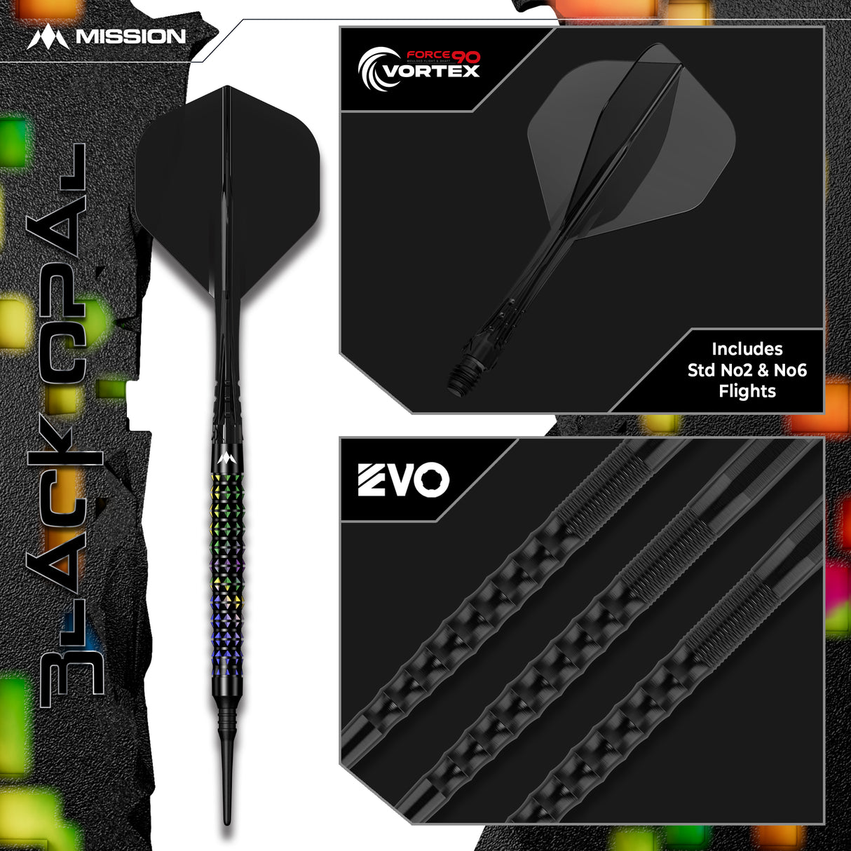 Mission Black Opal Darts - Welche Spitze - 95% Tungsten - Schwarz & Koralle PVD