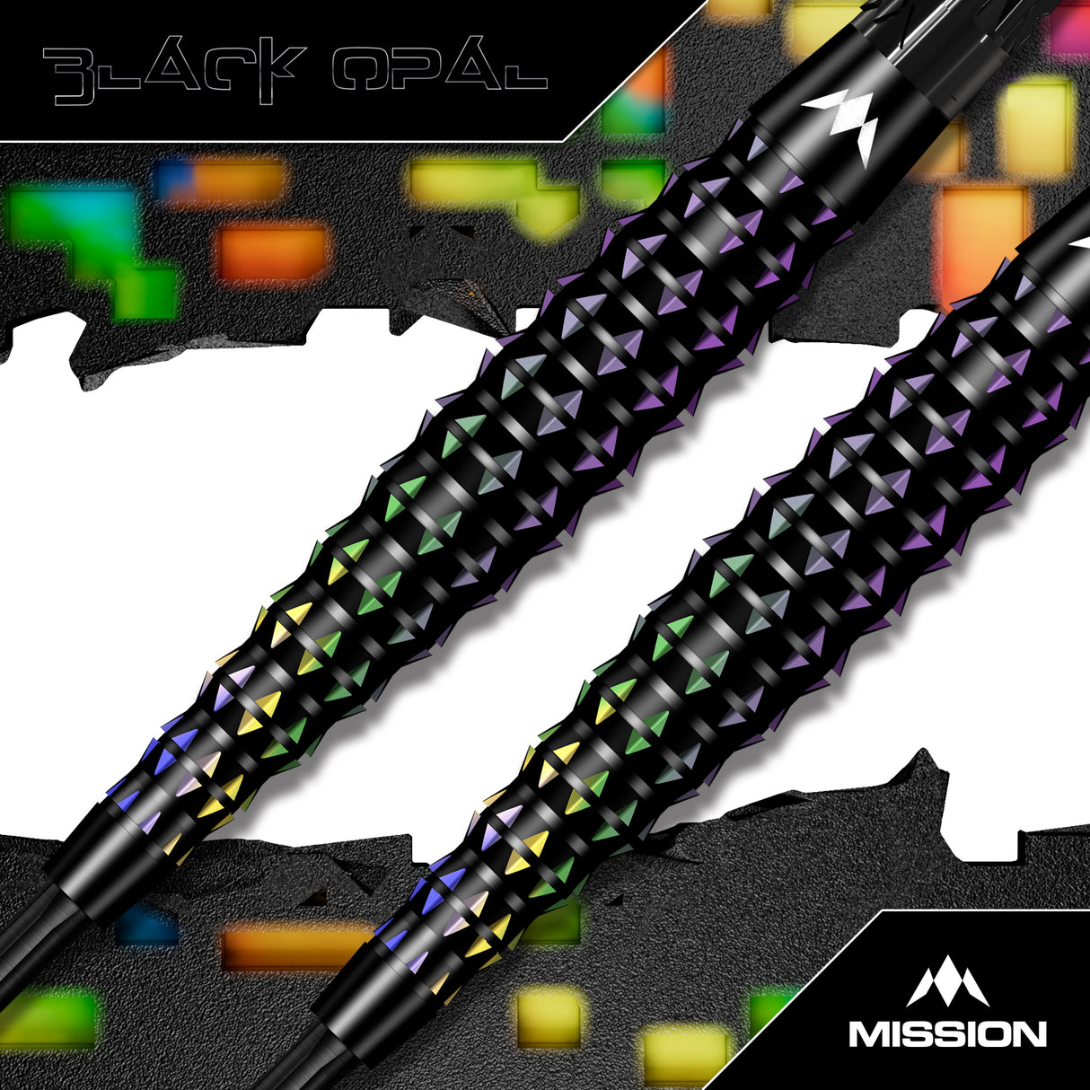 Mission Black Opal Darts - Stahlspitze - 95% Tungsten - Schwarz & Koralle PVD