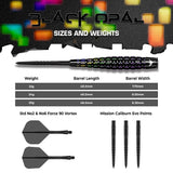 Mission Black Opal Darts - Stahlspitze - 95% Tungsten - Schwarz & Koralle PVD