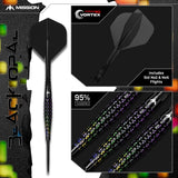 Mission Black Opal Darts - Stahlspitze - 95% Tungsten - Schwarz & Koralle PVD