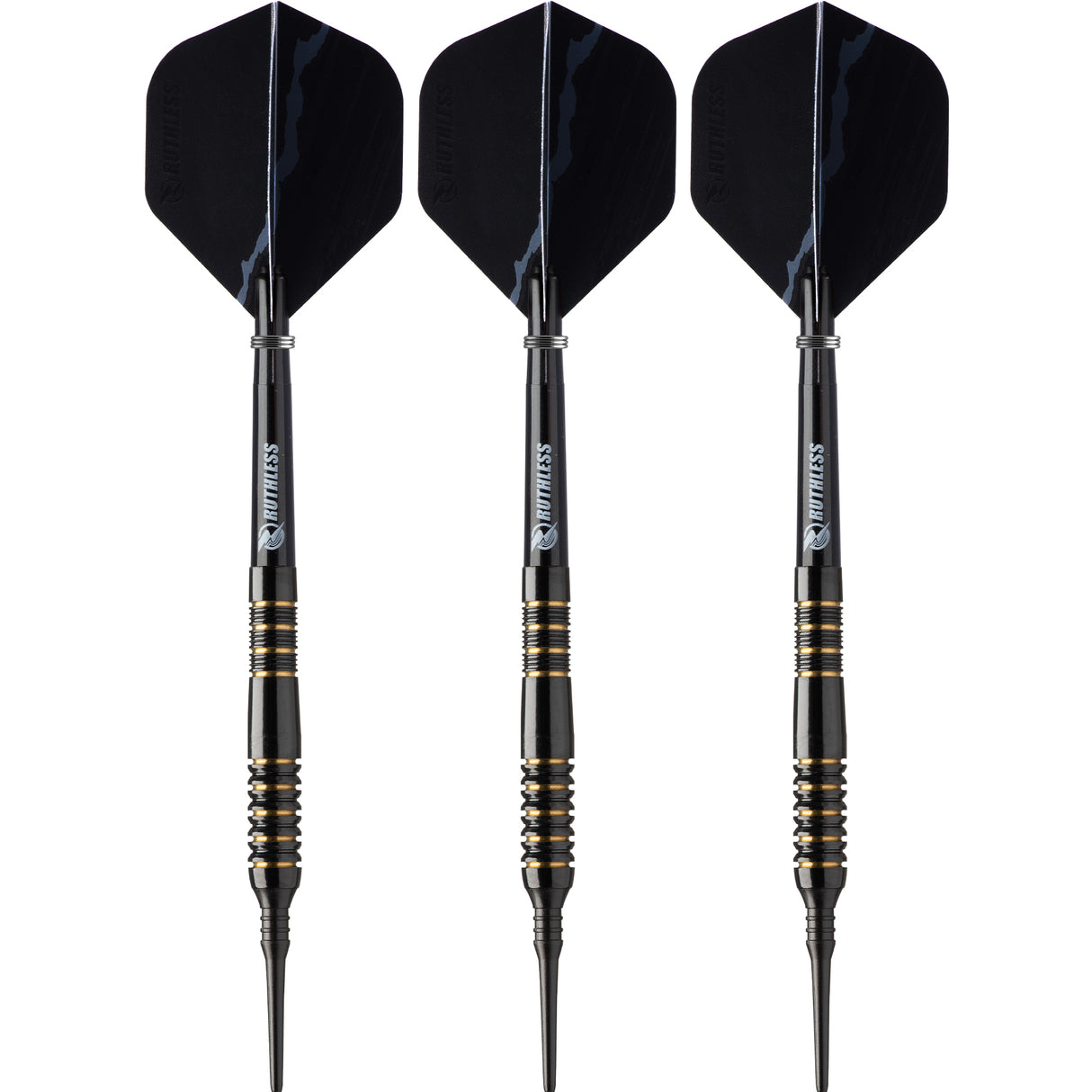*Ruthless Black Wolf Darts – Weiche Spitze Wolfram – BW 16,0 g – Goldring – 18 g