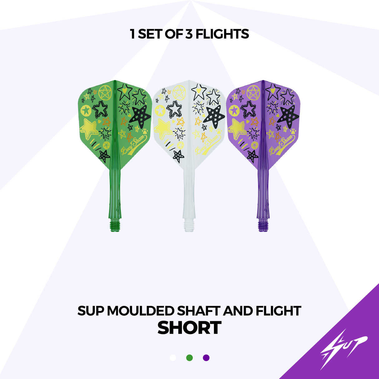 Caliburn SUP Dart Flights - Formgepresster Schaft & Flight - Boeysham - Standard No6