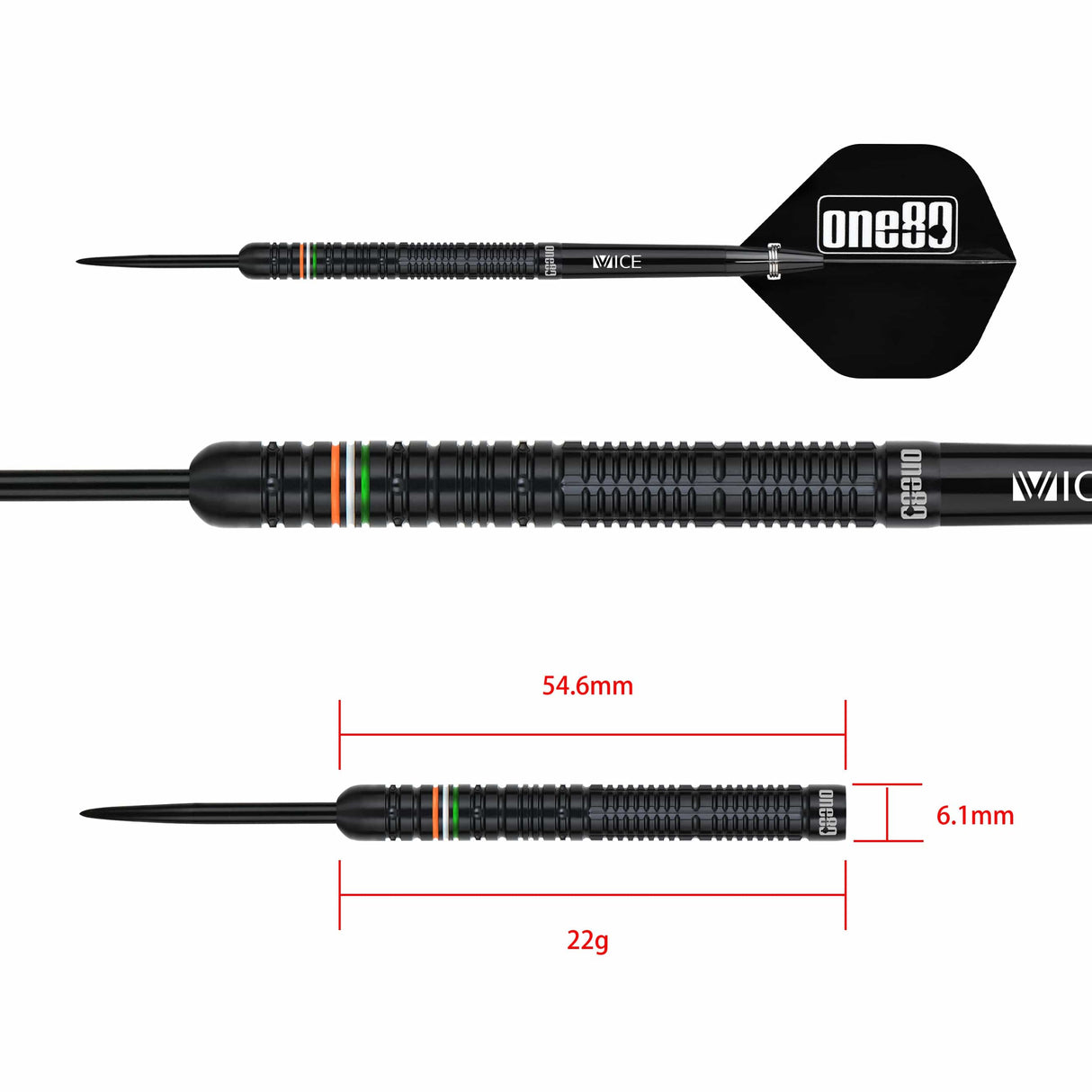 One80 Mahi Bosmia Darts - Steel Tip - 90% Tungsten - 22g