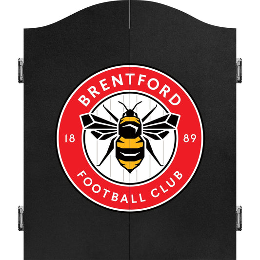 Brentford FC - Official Licensed - The Bees - Dartboard Cabinet - C1 - Black - Crest