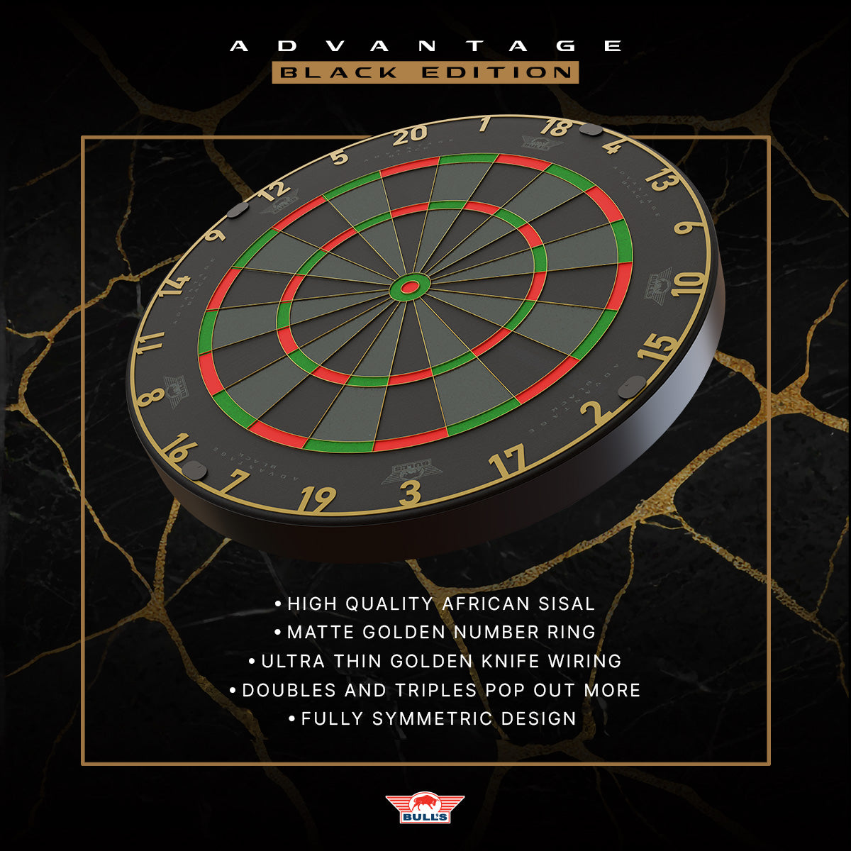Bulls Advantage Dartboard - Professional - Schwarz