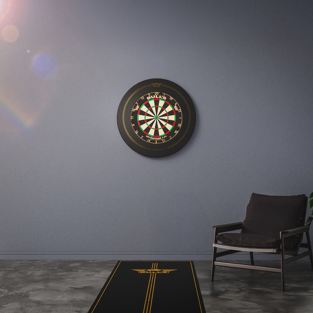 Bulls Advantage Carpet Dart Mat - Black & Gold - 300 x 85cm