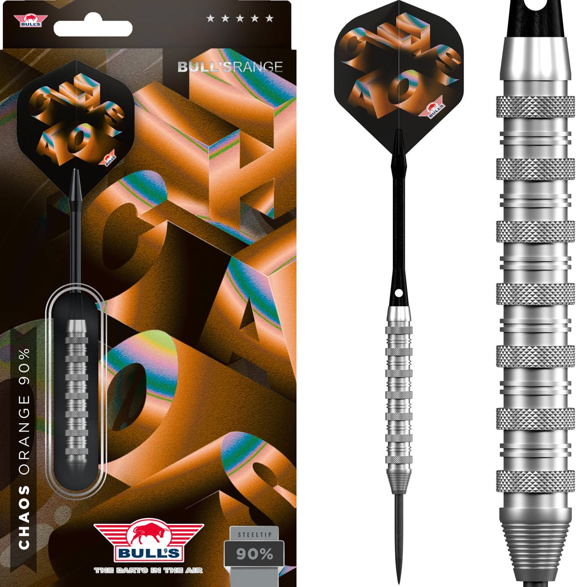 Bulls Chaos Darts - Stahlspitze - 90% Tungsten - Orange