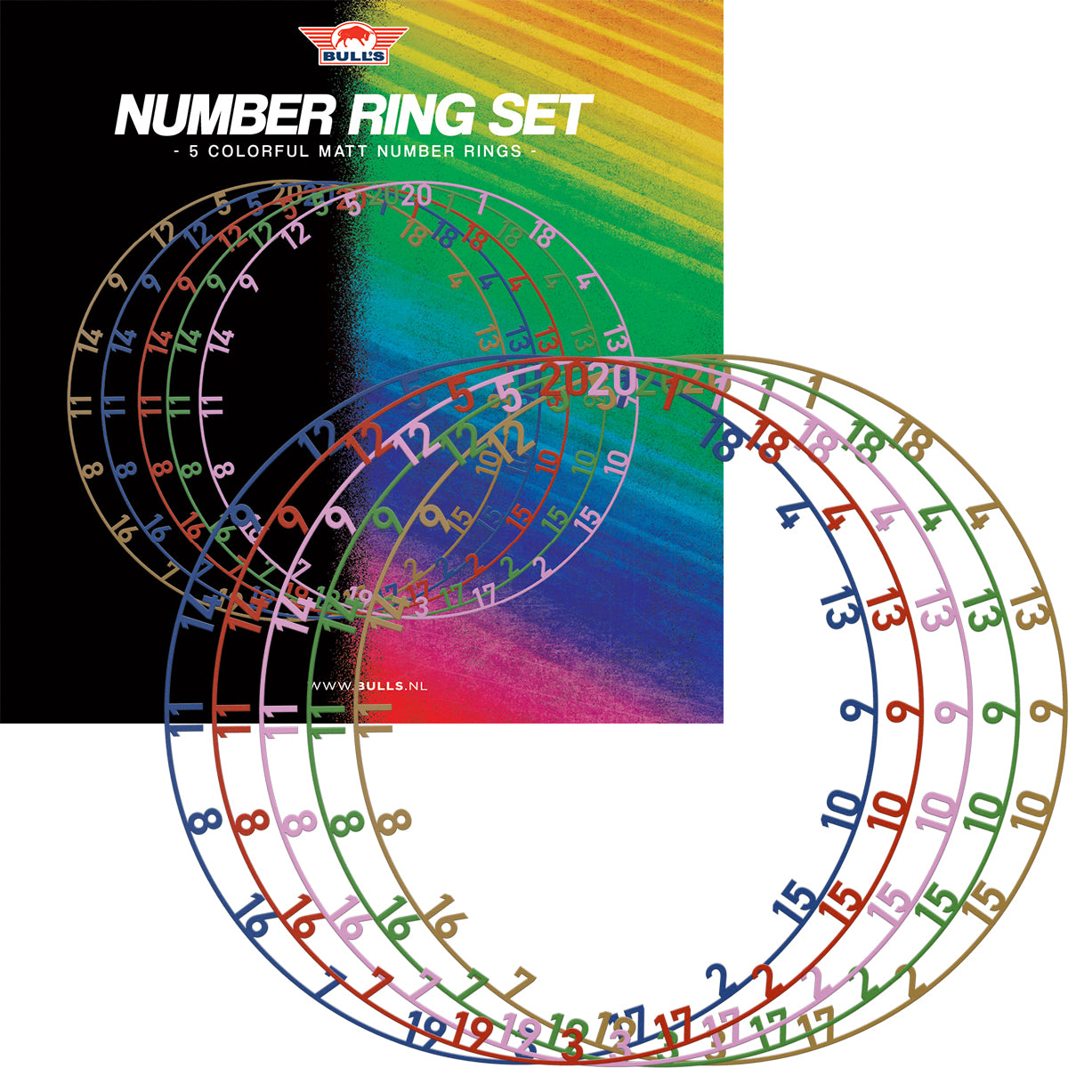 Bulls Nummernring Set - 5er Pack - Mehrfarbig