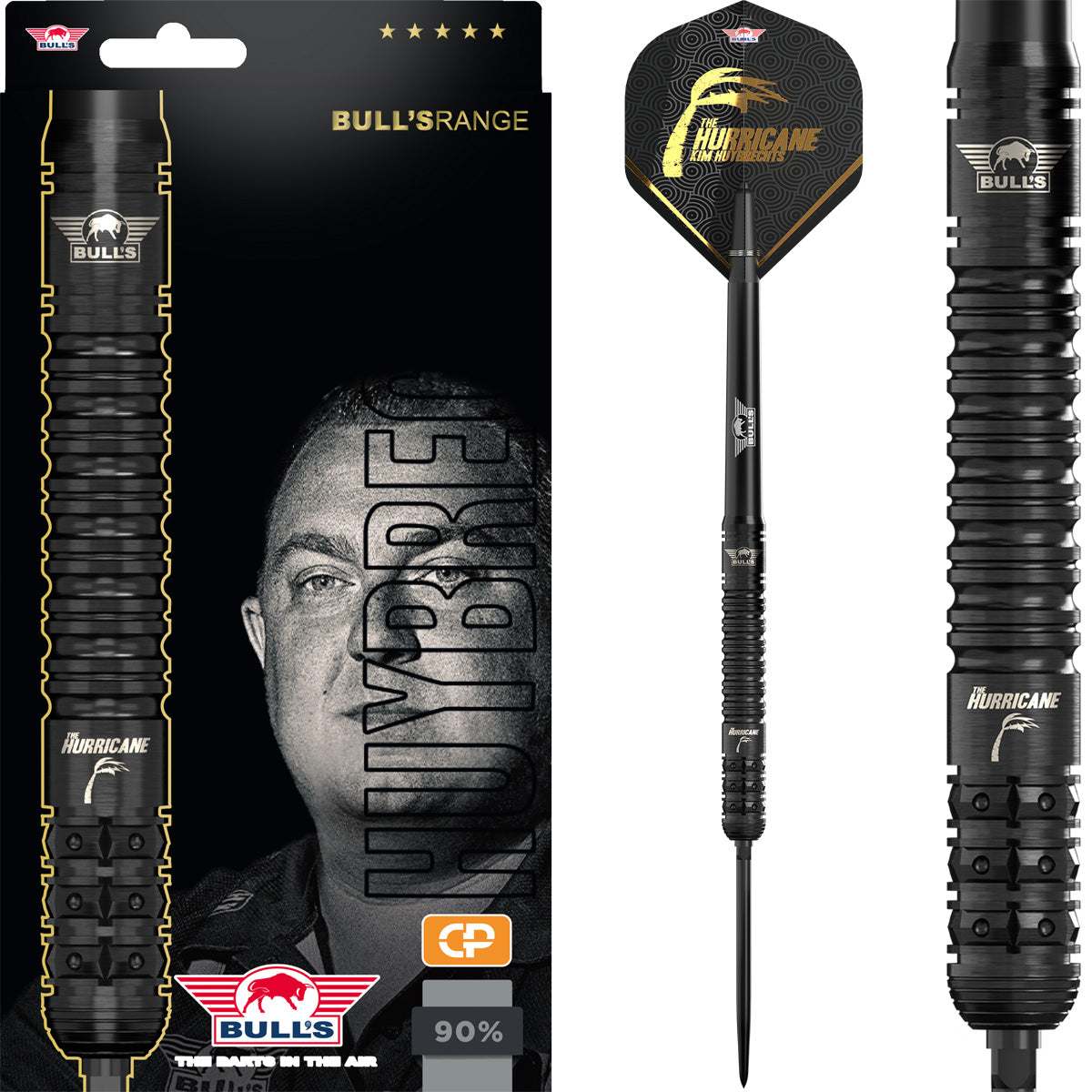 Bulls Kim Huybrechts CP Darts - Stahlspitze - 90% Tungsten - E2 Schwarz