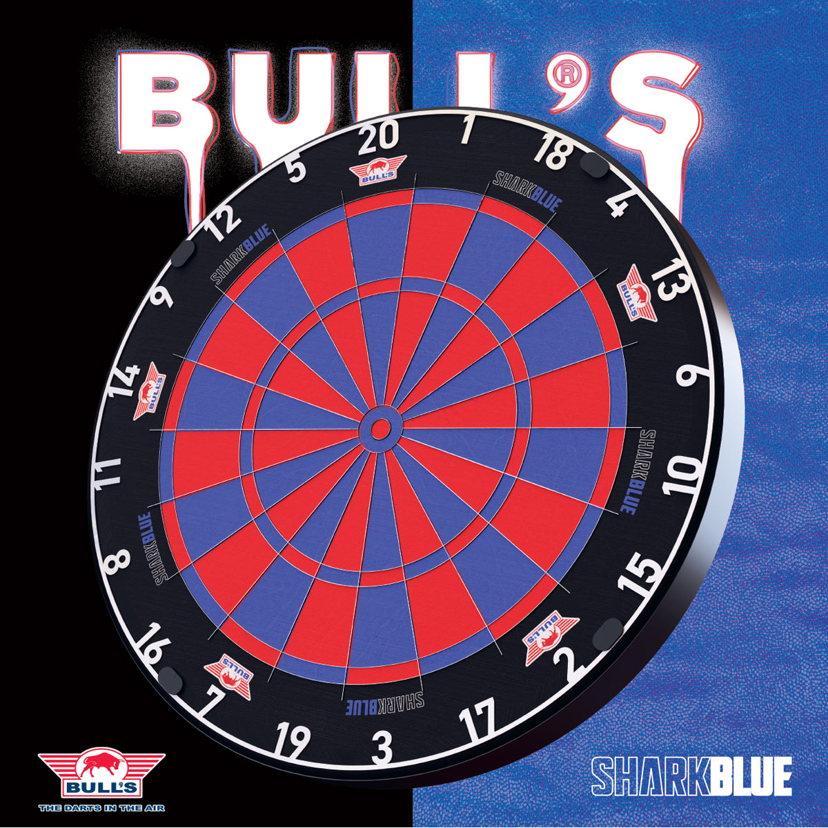 Bulls Shark Pro Dartboard - Professionell - Blau