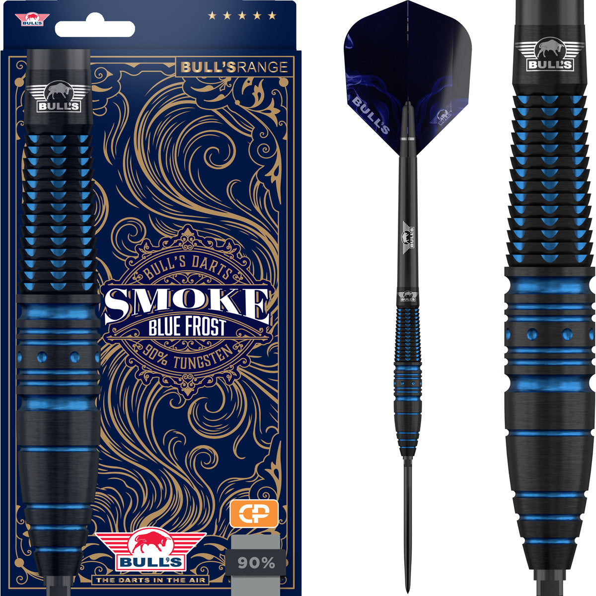 Bulls Smoke CP Darts - Stahlspitze - 90% Tungsten - Blau Frost