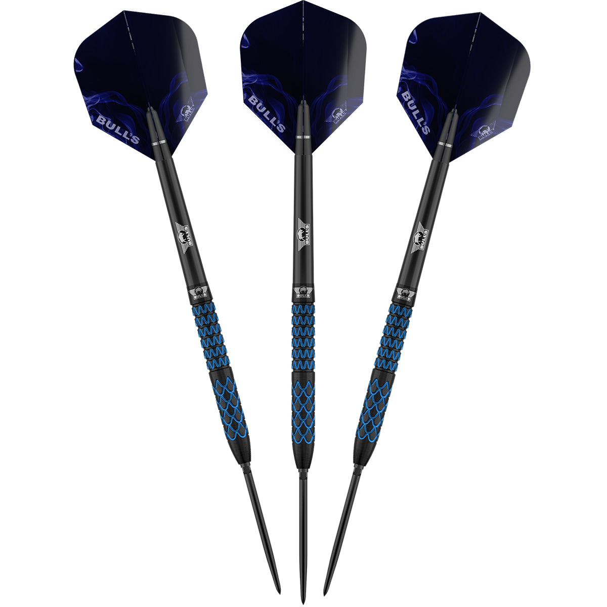 Bulls Smoke CP Darts - Stahlspitze - 90% Tungsten - Blau Juwel