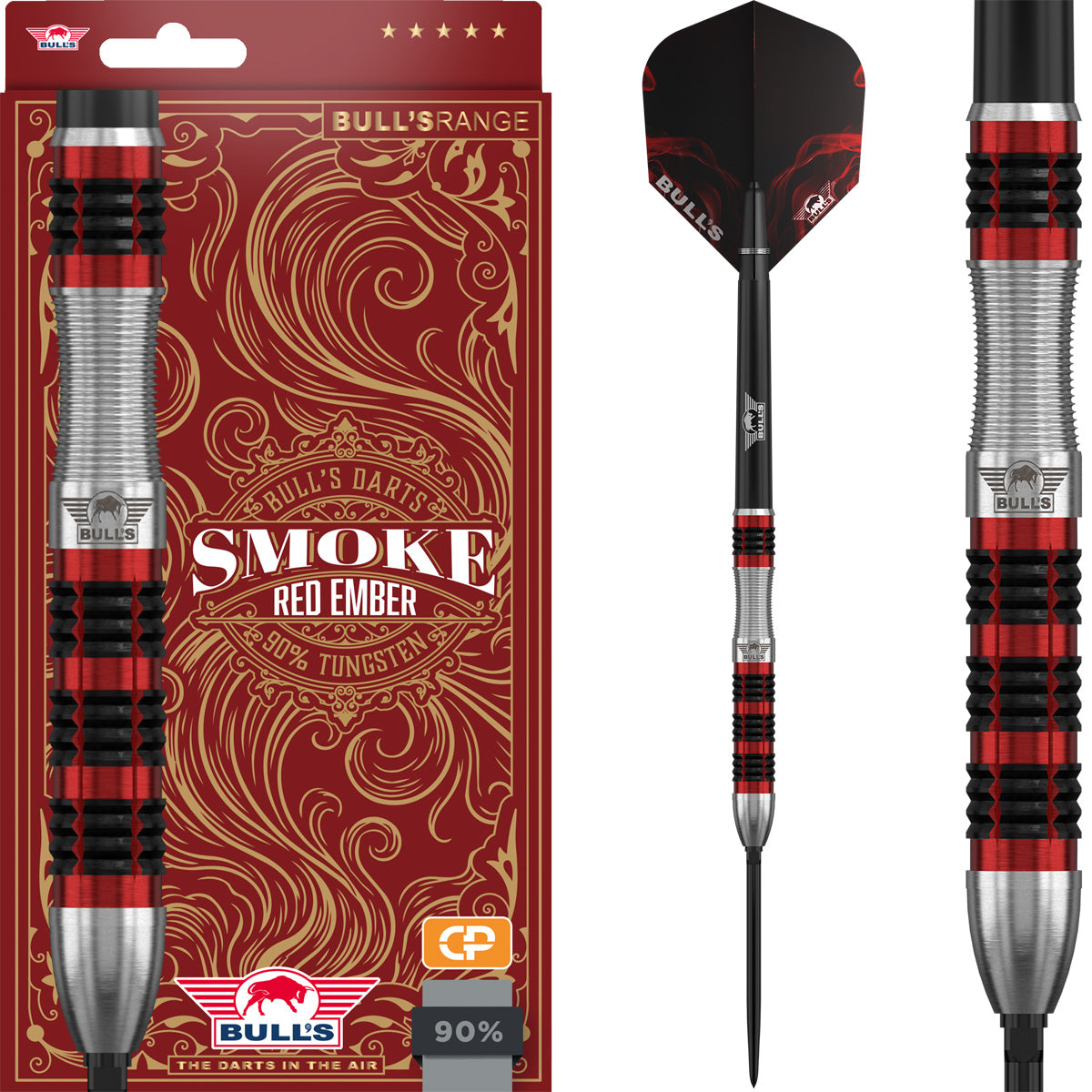 Bulls Smoke CP Darts - Stahlspitze - 90% Tungsten - Rotglut