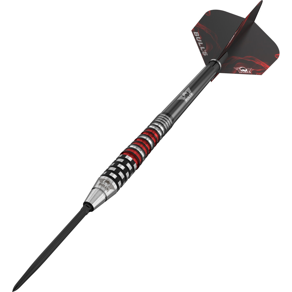 Bulls Smoke CP Darts - Stahlspitze - 90% Tungsten - Rot Flare