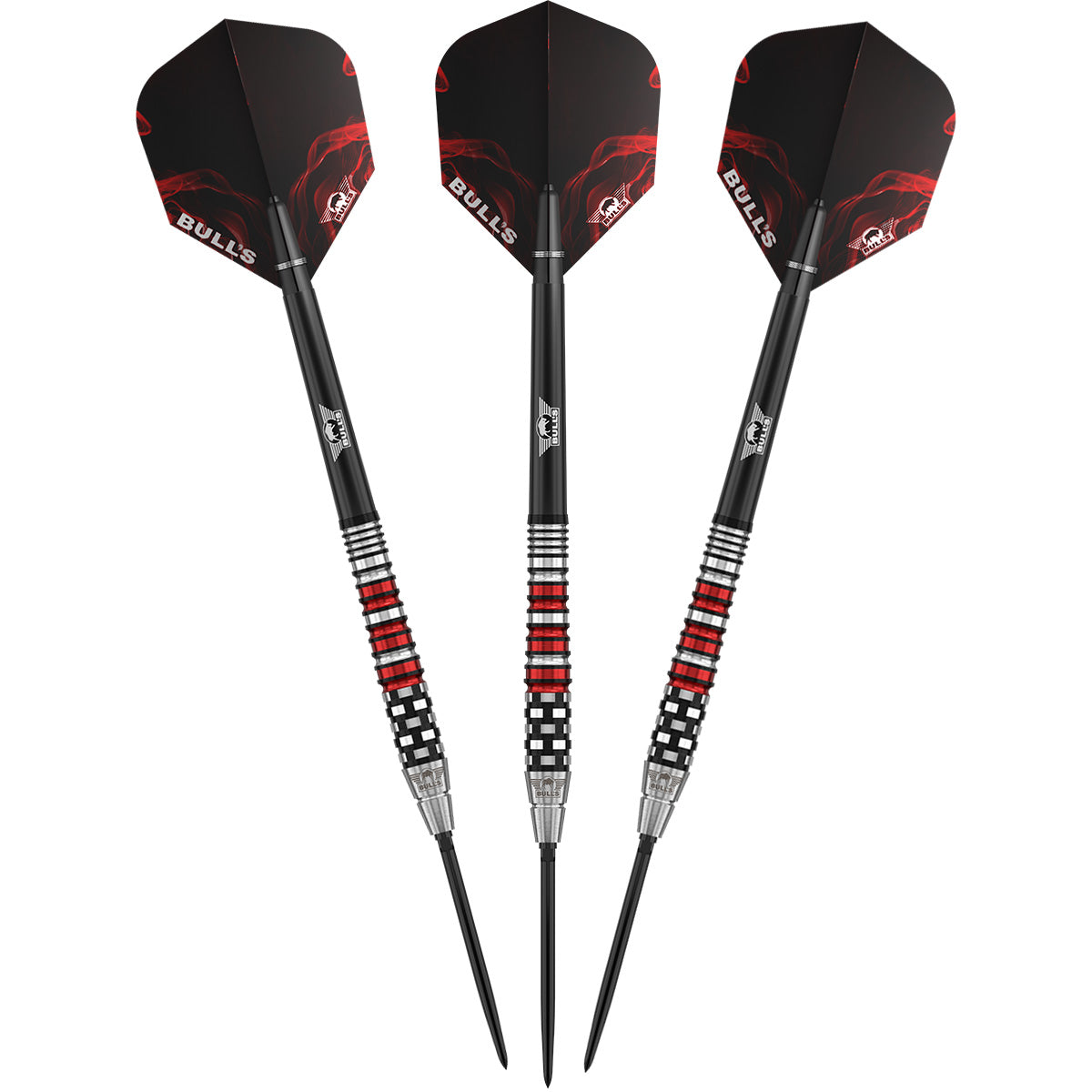 Bulls Smoke CP Darts - Stahlspitze - 90% Tungsten - Rot Flare