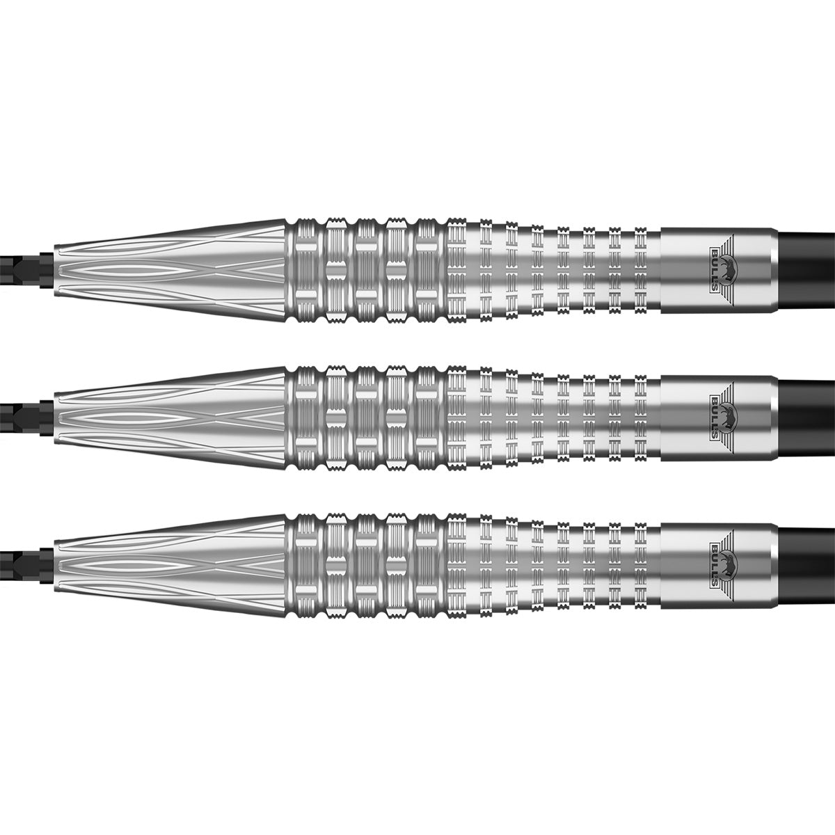 Bulls Smoke CP Darts - Stahlspitze - 90% Tungsten - Silber Asche