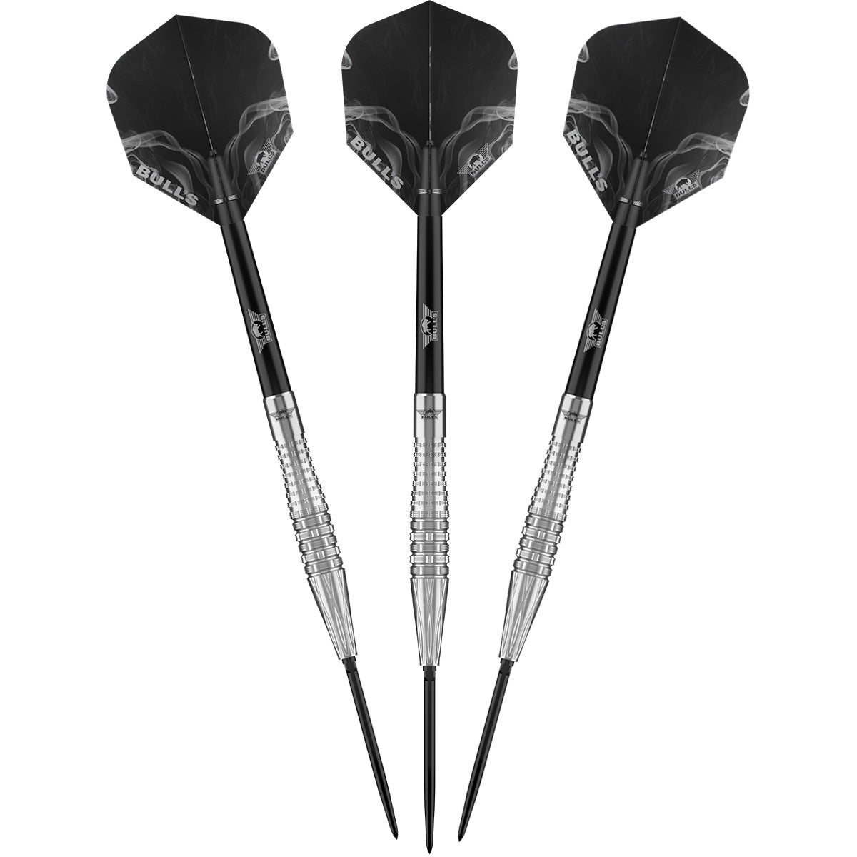 Bulls Smoke CP Darts - Stahlspitze - 90% Tungsten - Silber Asche