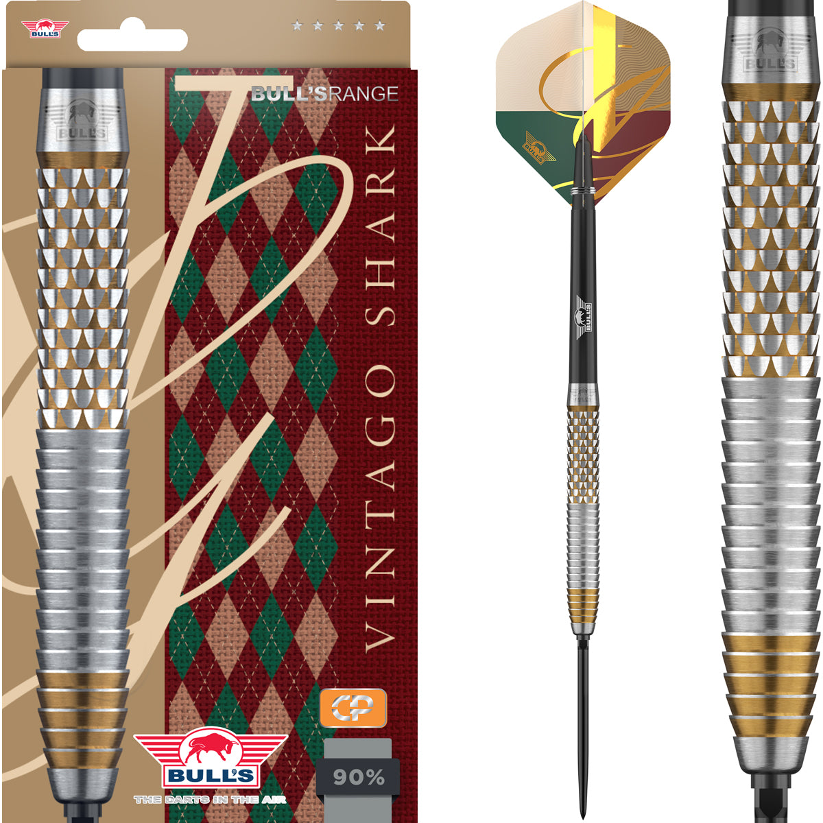 Bulls Vintago CP Darts - Stahlspitze - 90% Tungsten - Shark