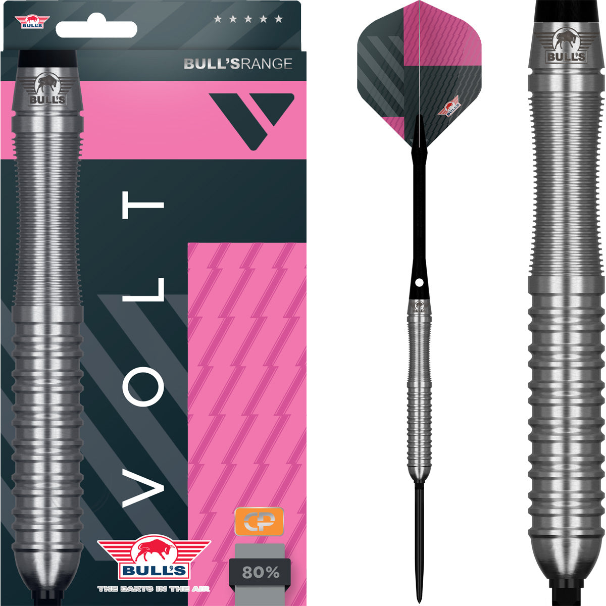 Bulls Volt CP Darts - Stahlspitze - 80% Tungsten - Pink